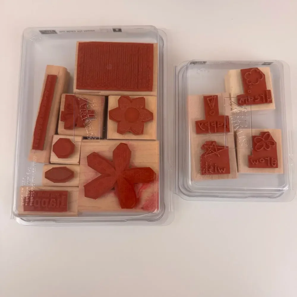 Lot Of Rubber Wooden Stamp Stampin Up Clean Hearts Stars Birthday Lots of Pics